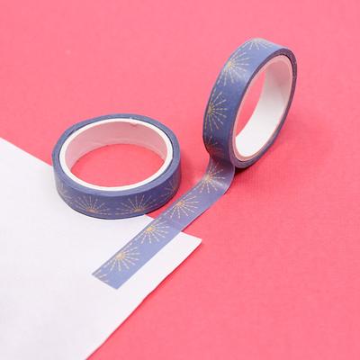 Washi Tape Rolls, Blue with Hearts, Washi Tape Size: 15mm x 10mm