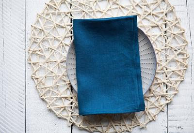 Teal Blue Linen Napkins. Softened Linen Napkin Set. Wedding Napkins. Dinner  Napkins. Easter Napkins. Cloth Napkins. Handmade Table Linens 