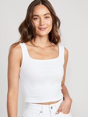 Rib-Knit Seamless Tank Top