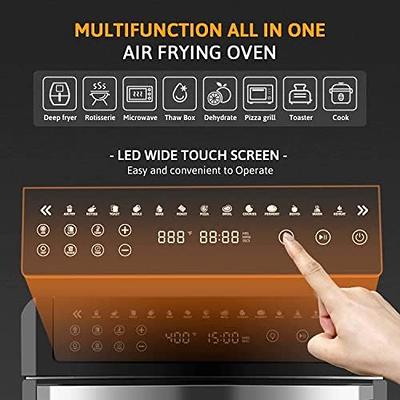 Gevi Air Fryer Toaster Oven Combo, Large Digital LED Screen Convection Oven  with Rotisserie and Dehydrator, Extra Large Capacity Countertop Oven with