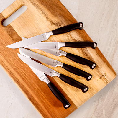 Cuisinart 6 Piece Triple Rivet Walnut Steak Knife Set, Wood, Serrated Edge