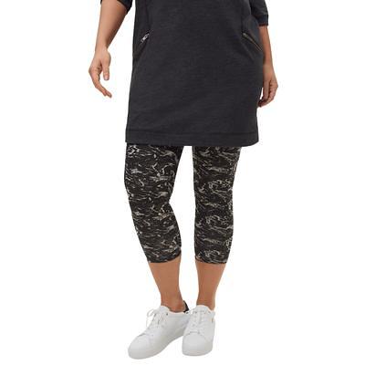 Plus Size Women's Knit Capri Leggings by ellos in Black Reptile (Size  18/20) - Yahoo Shopping