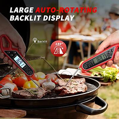 Maestri House Instant Read Meat Thermometer for Cooking, Digital Waterproof Food  Thermometer with Backlight, Magnet, Calibration and Foldable Probe for  Grill, Kitchen, Baking, BBQ, Candy (Red) - Yahoo Shopping