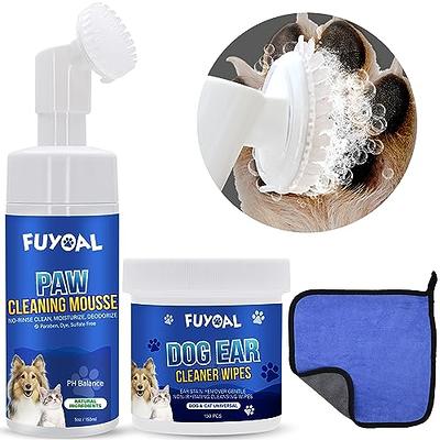 Pet Paw Cleaner for Dog Cat Waterless No-Rinse Shampoo Feet Cleaning with  Brush