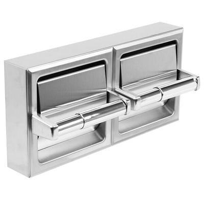 Double Roll Toilet Tissue Dispenser - Stainless Steel