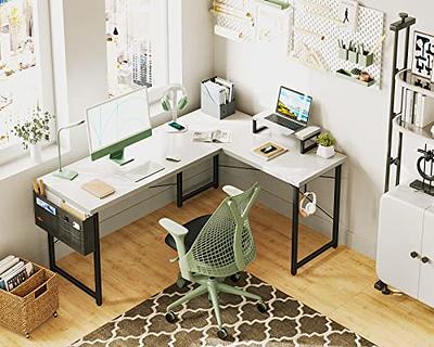 ODK Small L Shaped Computer Desk, 40 Inch Corner Desk with Reversible  Storage Shelves & PC