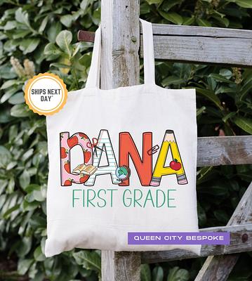 Initial & Name Personalized Canvas Tote Bags