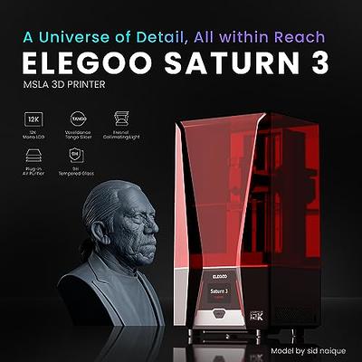 ELEGOO Saturn 3 12K MSLA 3D Printer with 10 Monochrome LCD Screen Fresnel  Collimating Light Source Voxeldance Tango Software Printing Size