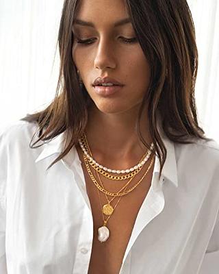 16-18 Adjustable Akoya Floating Pearl Necklace in Gold - 8mm