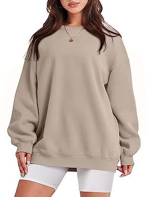 Caracilia Oversized Sweatshirt for Women Long Sleeves Solid Color