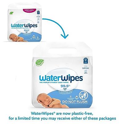 WaterWipes Plastic-Free Original Baby Wipes, 99.9% Water Based Wipes,  Unscented & Hypoallergenic for Sensitive Skin, 300 Count (5 packs) - Yahoo  Shopping