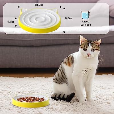 Cat Slow Feeder Bowl - 8.8'' Pet Slow Eating Cat Bowl, Cat Puzzle