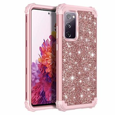 LONTECT for Galaxy S21 FE 5G Case [Not fit S21 5G] Glitter Sparkle Bling 3  in 1 Heavy Duty Hybrid Sturdy High Impact Shockproof Cover Case for Samsung