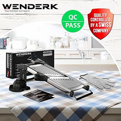 WENDERK Adjustable Stainless Steel Mandoline Food Slicer with Cut Resistant  Gloves [Upgraded] - Handheld Kitchen Mandolin Julienne Cutter to Slice  Vegetables Fruits Chips French Fry - Christmas Gifts - Yahoo Shopping