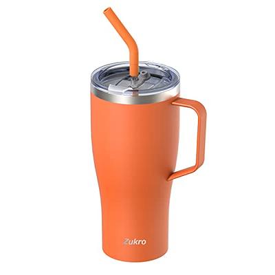 Zukro 32 oz Insulated Tumbler with Handle and Straw, Double Wall Stainless  Steel Cup with Lid