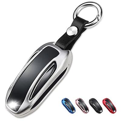 For Tesla Model S Car Remote Key Fob Cover Case Holder Shell Keychain White