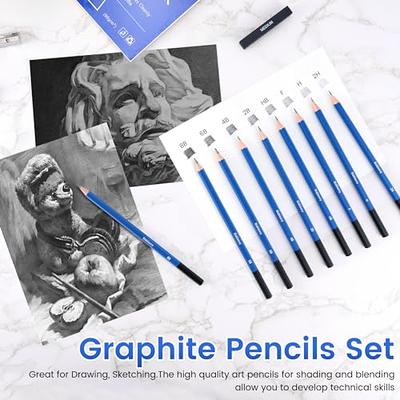 Shuttle Art drawing kit, shuttle art 103 pack drawing pencils set, sketching  and drawing art set with colored pencils, sketch and graphit