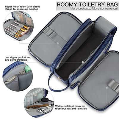 Elviros Toiletry Bag for Men, Large Travel Shaving Dopp Kit Water-resistant  Bathroom Toiletries Organizer PU Leather Cosmetic Bags