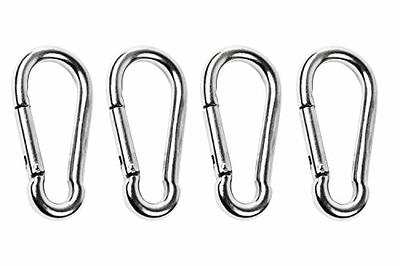 Spring Snap Hooks, 304 Stainless Steel Metal Clip Heavy Duty Rope Connector  Small Snap Clamp Key Chain Link Buckle for Hammock Swing Set Outdoor