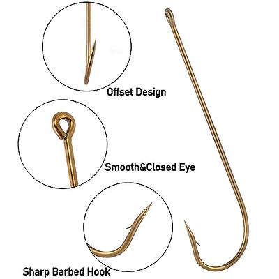 BLUEWING Bent Eye Offset Circle Hooks Fishing Hooks High Carbon Steel Fishing  Hooks Extra Sharp Fish Hooks for Freshwater Saltwater Fishing, Size 3/0,  25pcs 