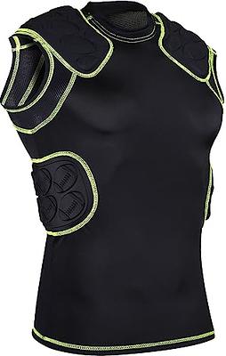 Exxact Sports Youth Defender” Protective 5-Padded Shirt for  Football/Basketball w/Integrated Ribs, Spine, Shoulder Padding (Youth  X-Large, Gray)