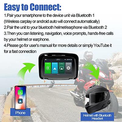 5Inch Moto GPS Navigation Motorcycle Carplay Mirror IPX7 Waterproof BT  Navigator