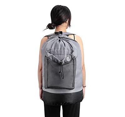 GORISEN Laundry Bag, Backpack with Adjustable Shoulder Straps, Waterproof Laundry  Backpack, with Mesh Pocket, Drawstring Closure for College, Travel,  Laundromat, Apartment (Light Grey) - Yahoo Shopping