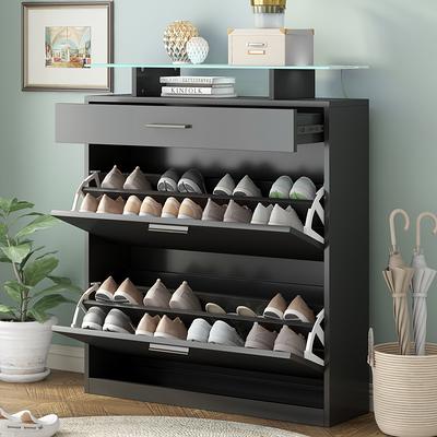 ROJASOP Big Shoe Storage Cabinet with Covers and Doors, 12-Tier