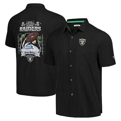 Men's Tommy Bahama Black Baltimore Ravens Big & Tall Bahama Coast Luminescent Fronds Camp IslandZone Button-Up Shirt