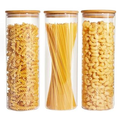 ZENS Glass Canisters with Glass Lids, Airtight Sealed 65.5 Fluid Ounce Tall Storage  Jars Spaghetti Containers