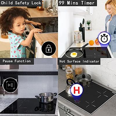 Karinear Induction Cooktop, 4 Burner Electric Cooktop 24 Inch, Built-in Induction  Cooker with Glass Protection Metal Frame, Child Lock, Timer, Pause, 6400W  220-240v Hard Wire, No Plug - Yahoo Shopping