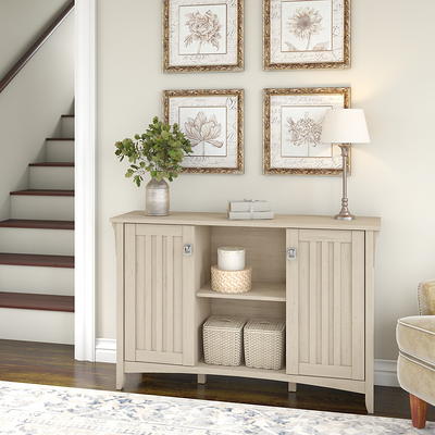 Bush Furniture Salinas Entryway Storage Set with Hall Tree, Shoe Bench and Accent Cabinets Reclaimed Pine