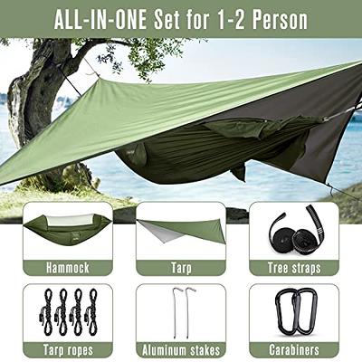 Single & Double Camping Hammock with Mosquito/Bug Net, 10ft