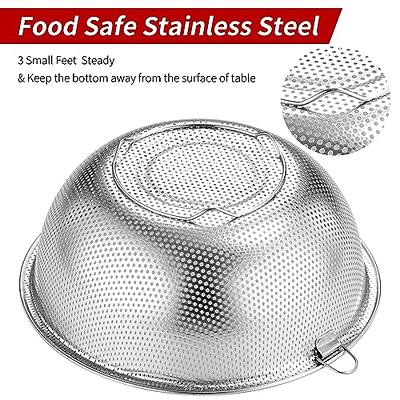 POPGRADE Stainless Steel Colander Strainer Bowl Set, Rice Fruit Washing  Bowl Basket, Rice Fruit Rinser Strainer Container Washer Bowl for Kitchen