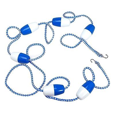 Indoor Outdoor Swimming Pool Rope Floats with 2 Hooks, Safety Divider Rope  ＆ Float Kit for Effective Visibility, Deep Shallow End Divider