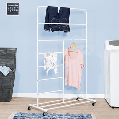 Honey-Can-Do Collapsible Steel X-Frame Freestanding Clothes Drying Rack,  White