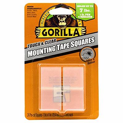 Gorilla Tough & Clear Double Sided Tape Squares, 24 1 Pre-Cut Mounting  Squares, Clear, (Pack of 6) - Yahoo Shopping