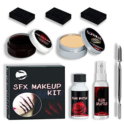 Decayed & Rotted Skin Special Effects Makeup Kit By Bloody Mary - Halloween  Costume SFX Makeup - FX Foundation & Blood, Eye Shadow, Setting Powder,  Stipple & Application Sponge, 4 Brushes 