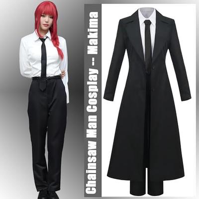  Chainsaw Man Makima Cosplay Costume Black Coat Suit Halloween  Costume Full Set : Clothing, Shoes & Jewelry