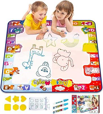  Water Doodle Mat - Kids Painting Writing Color Doodle Drawing  Mat Toy Bring Magic Pens Educational Toys for Age 2 3 4 5 6 7 Year Old  Girls Boys Age Toddler Gift : Toys & Games