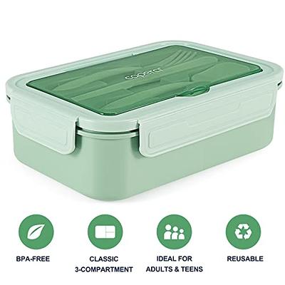  Caperci Classic Bento Box Adult Lunch Box for Older Kids -  Leakpoof 47 oz 3-Compartment Lunch Containers for Adults and Teens,  Built-in Utensil Set, Ideal for On-the-Go Balanced Eating, Pink: Home