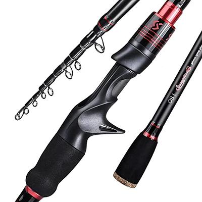 Sougayilang Fishing Pole, 30 Ton Carbon Fiber Sensitive 2Pc Baitcasting Rod  & Spinning Rod for Freshwater or Saltwater, Tournament Quality Fishing Rod  with 2 Tips for Bass-Blue-5.9FT-Casting - Yahoo Shopping