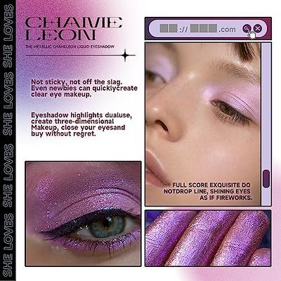 Easilydays 8 Colors Glitter Eyeshadow Liquid, Metallic Chameleon Eyeshadow  Polarized Light Not Smudged Eye Shadow, Multi