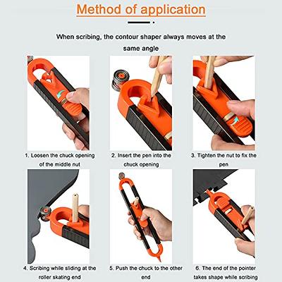 Multi-function Scribing Tool DIY Woodworking Adjustable Profile Scribing  Ruler Contour Gauge Scribe Compass Tool