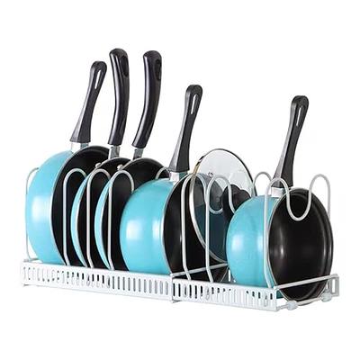 Pots And Pans Organizer, Expandable Pot Organizer Rack For Cabinet, Pot Lid  Holder With 12 Adjustable Compartments For Kitchen Cabinet Cookware Storage  Accessories - Temu