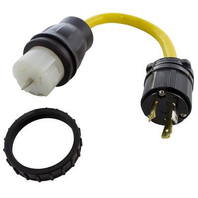 AC WORKS NEMA 6-30 Male Plug to NEMA 6-20 Female Connector 20-Amp 3-wire  Grounding Single To Single Orange Basic Elbow Adapter in the Adapters &  Splitters department at