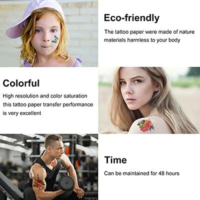 MECOLOUR Printable Temporary Tattoo Paper for LASER Printer,8.5