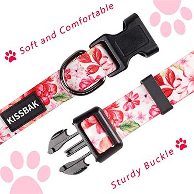 KISSBAK Dog Collar for Small Dogs - Special Design Cute Girl Dog Pet Collar  Soft Adjustable Fancy Floral Girl Puppy Dog Collars (XS, Floral)