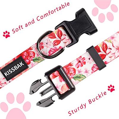 Pink Peony Comfort Suede Collar: dog collars