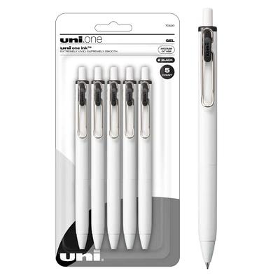 Uniball One Gel Pen 5 Pack, 0.7mm Medium Black Pens, Gel Ink Pens